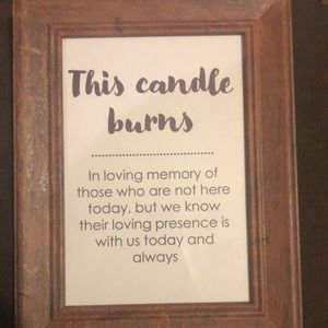 This candle burns wedding signs